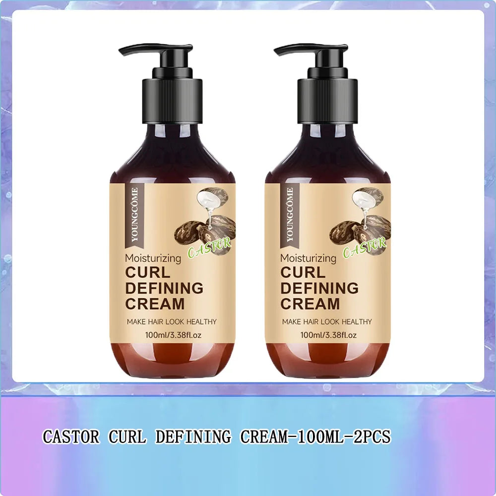 Castor Oil Curl Activator Cream — Defines Coils, Controls Frizz & Hydrates for 12 Hours