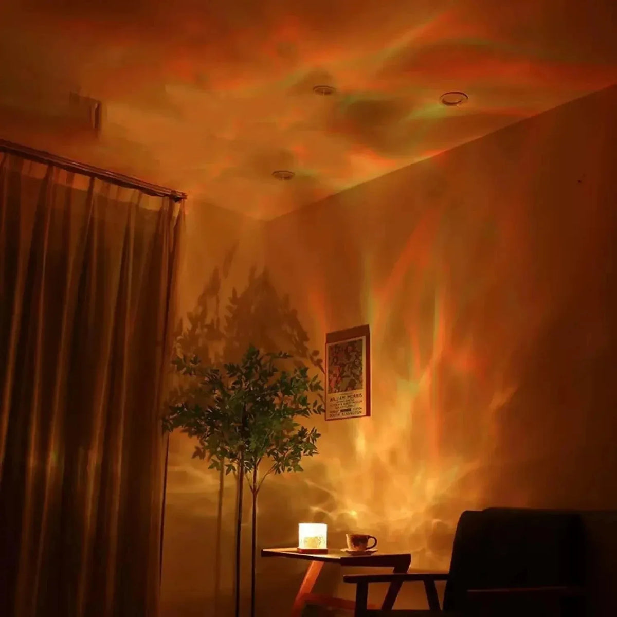 16-Color Aurora Night Light Projector — Water Ripple Crystal Lamp for Bedroom Decor