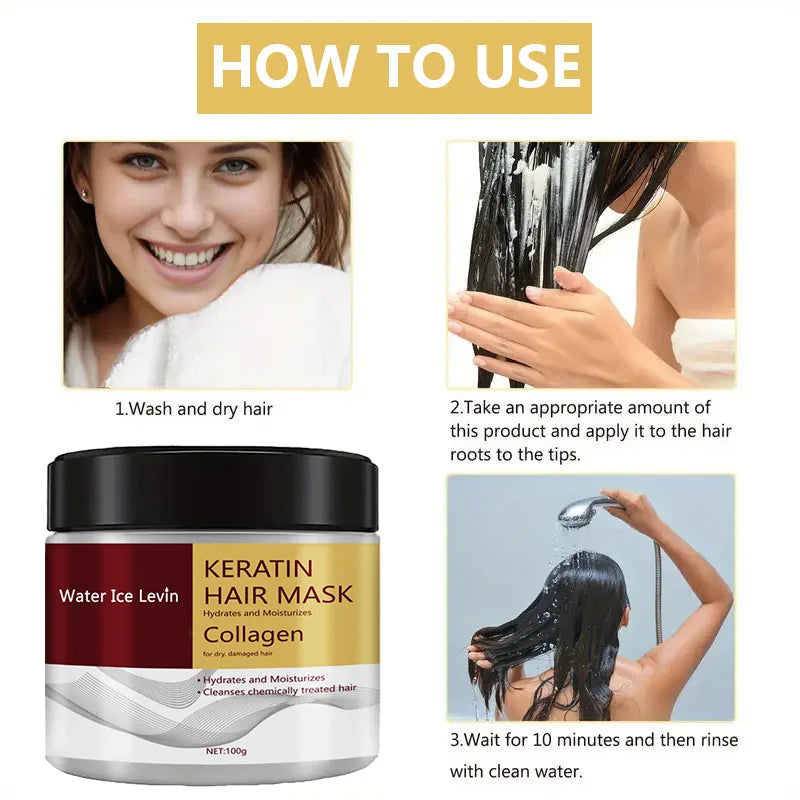 Collagen Keratin Hair Mask — Repairs Damage, Controls Frizz & Smooths All Hair Types