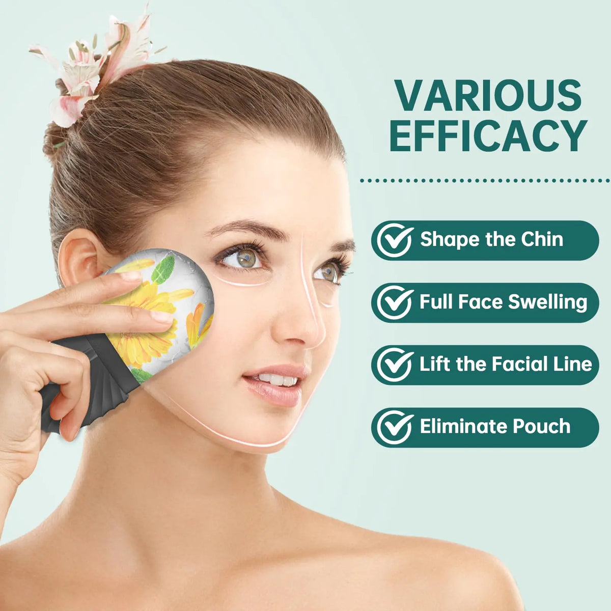 Ice Face Roller & Gua Sha Set — Facial Massage Tool for Lifting & Contouring
