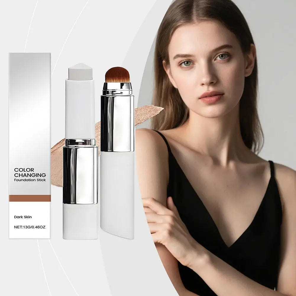 2-in-1 Color-Changing Foundation Stick — Adaptive Full Coverage Moisturizing Makeup