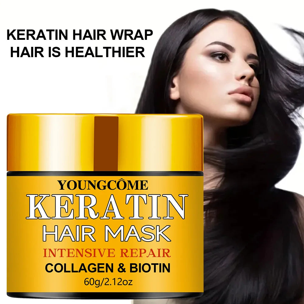 Biotin Collagen Keratin Hair Mask — Deep Repair Treatment for Dry & Damaged Hair