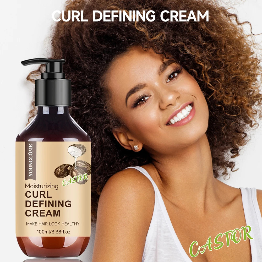 Castor Oil Curl Activator Cream — Defines Coils, Controls Frizz & Hydrates for 12 Hours