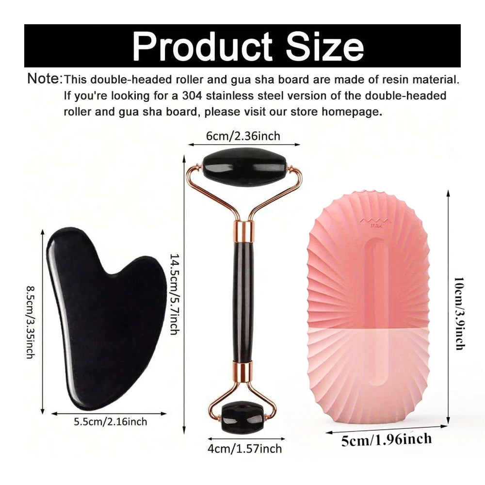 Ice Face Roller & Gua Sha Set — Facial Massage Tool for Lifting & Contouring