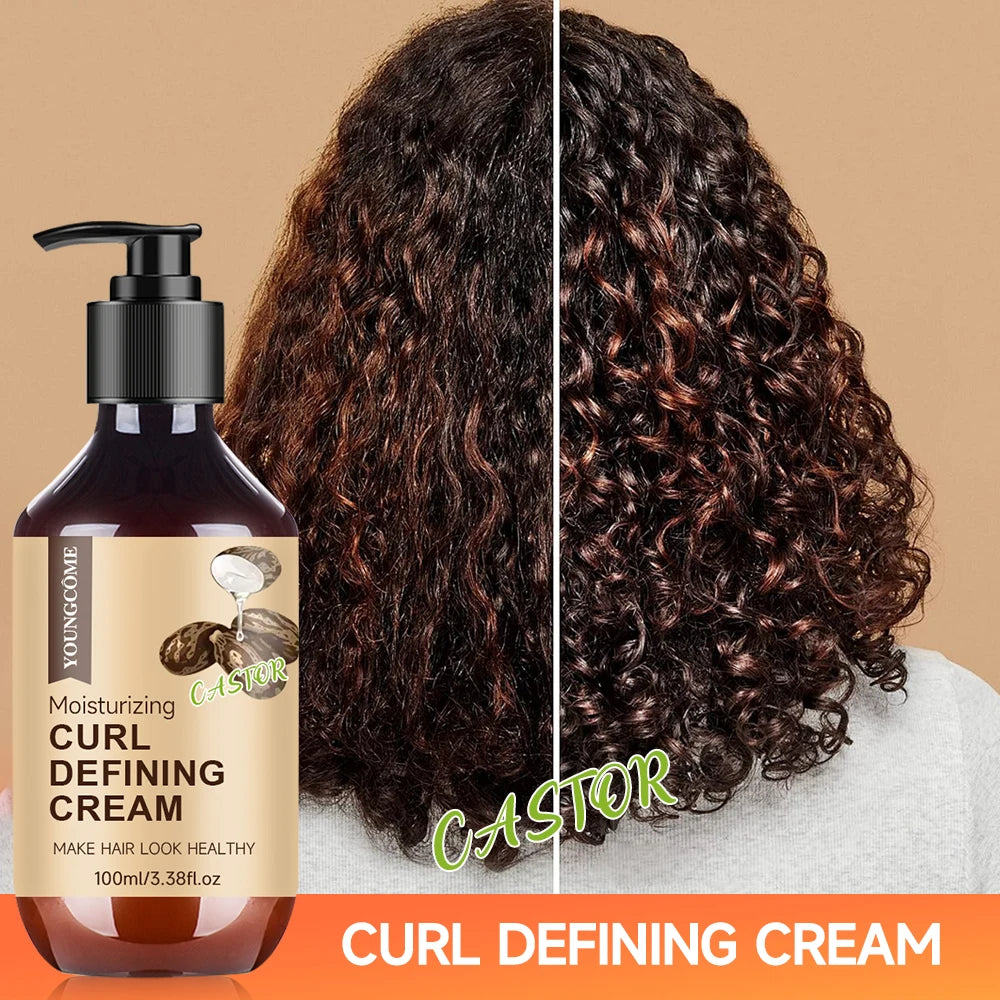 Castor Oil Curl Activator Cream — Defines Coils, Controls Frizz & Hydrates for 12 Hours