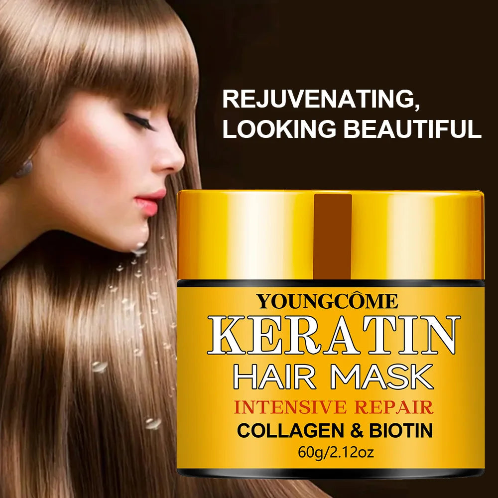 Biotin Collagen Keratin Hair Mask — Deep Repair Treatment for Dry & Damaged Hair