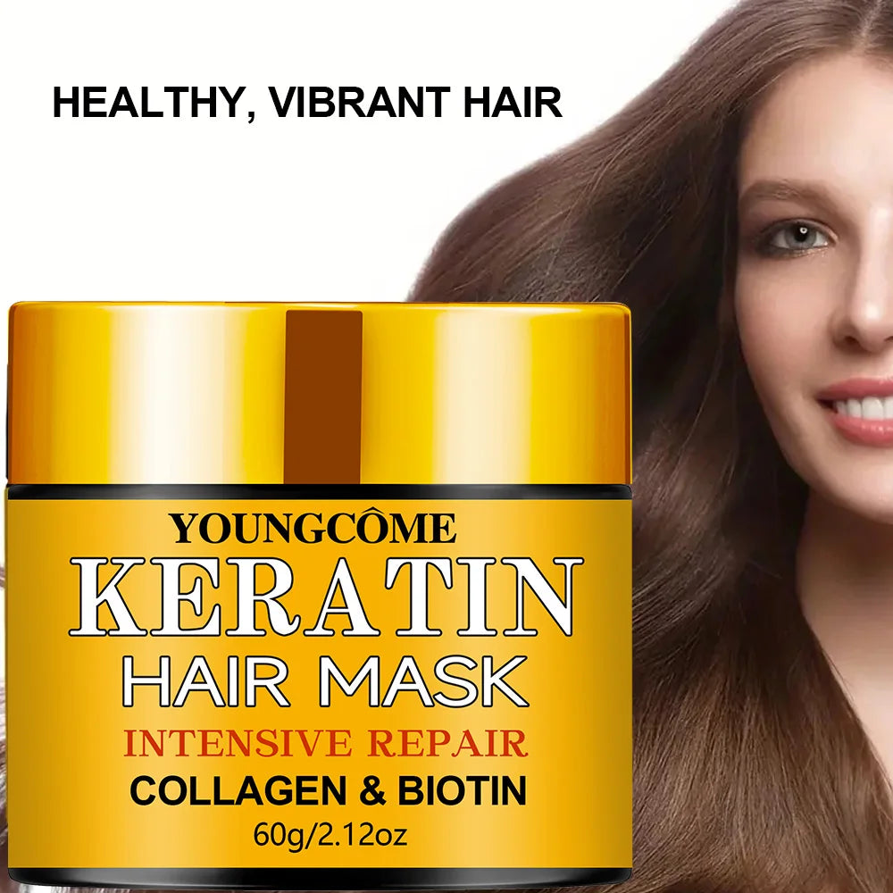Biotin Collagen Keratin Hair Mask — Deep Repair Treatment for Dry & Damaged Hair