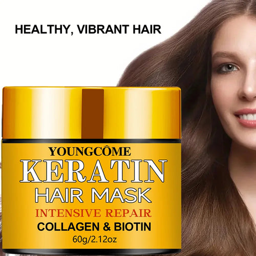Biotin Collagen Keratin Hair Mask — Deep Repair Treatment for Dry & Damaged Hair
