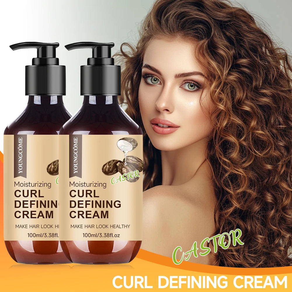 Castor Oil Curl Activator Cream — Defines Coils, Controls Frizz & Hydrates for 12 Hours