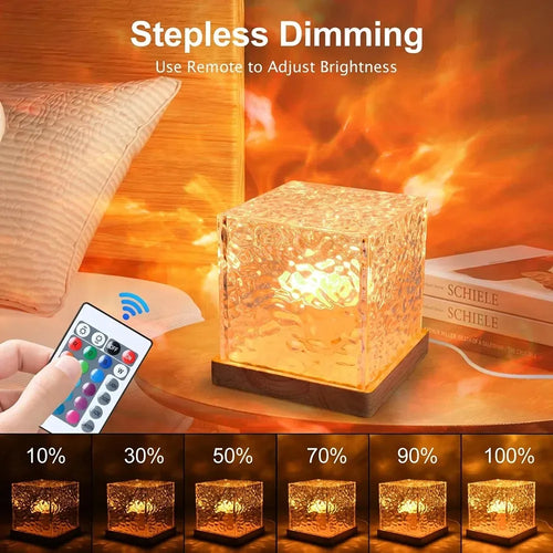 16-Color Aurora Night Light Projector — Water Ripple Crystal Lamp for Bedroom Decor