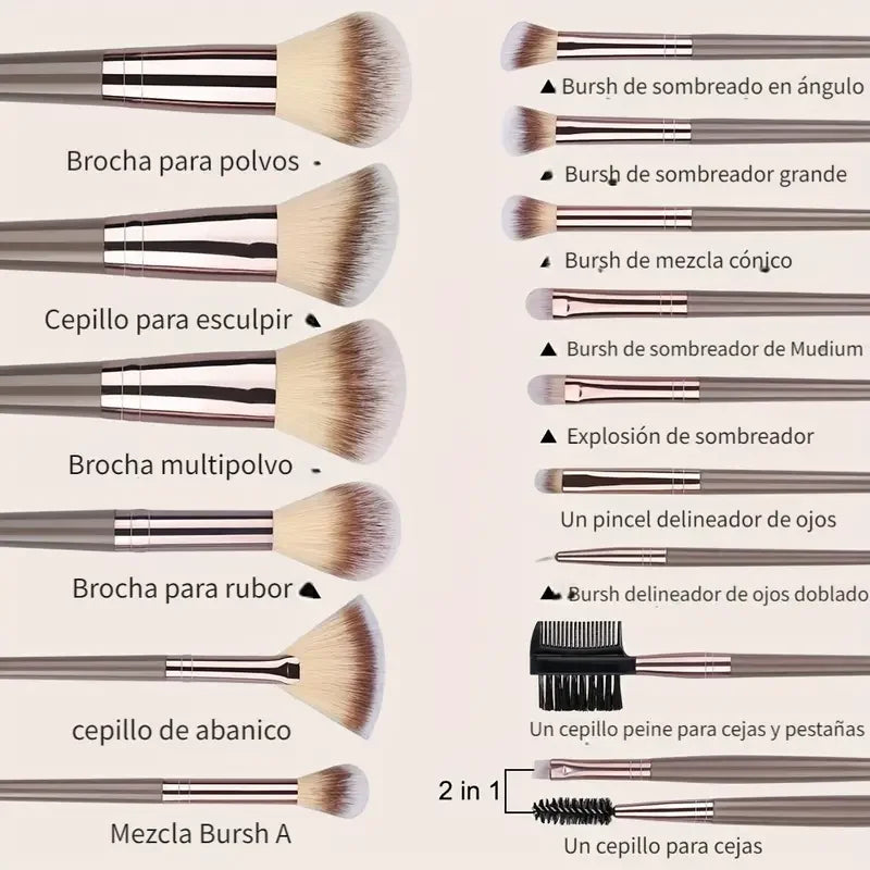 Professional Makeup Brush Set — Soft Fluffy Brushes for Foundation, Eyeshadow & Blush